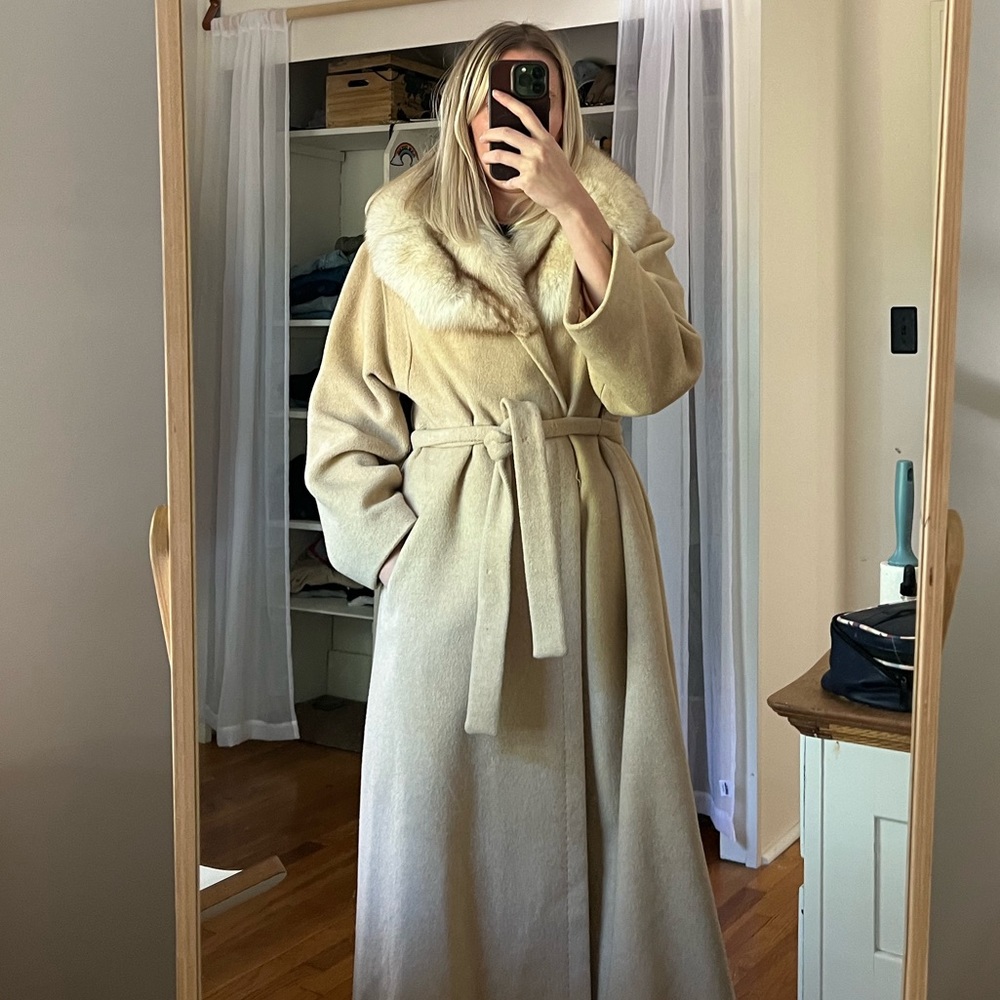 Real Fur Collar Trench